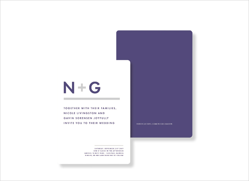 monogram wedding invitation today's modernist invite from paper culture